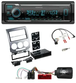 Kenwood Bluetooth Lenkrad DAB USB Autoradio für Mazda 5 CR 2005-2010 silber
