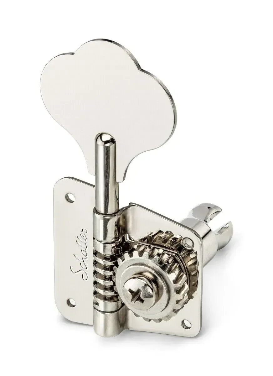 Колки для бас-гитары Schaller F-Series 4-in-line, никель, для Fender P/J Bass