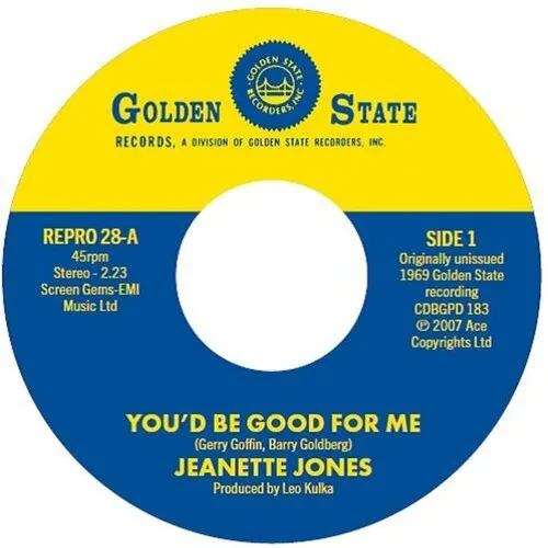 Виниловая пластинка Jones,Jeanette - You'd Be Good For Me / Cut Loose [New 7" Vinyl] UK - Import