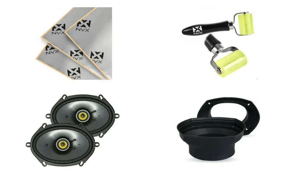 Автомобильные динамики Kicker 46CSC684 6x8" 75W (набор) с акустическими браффлами и комплектом для установки