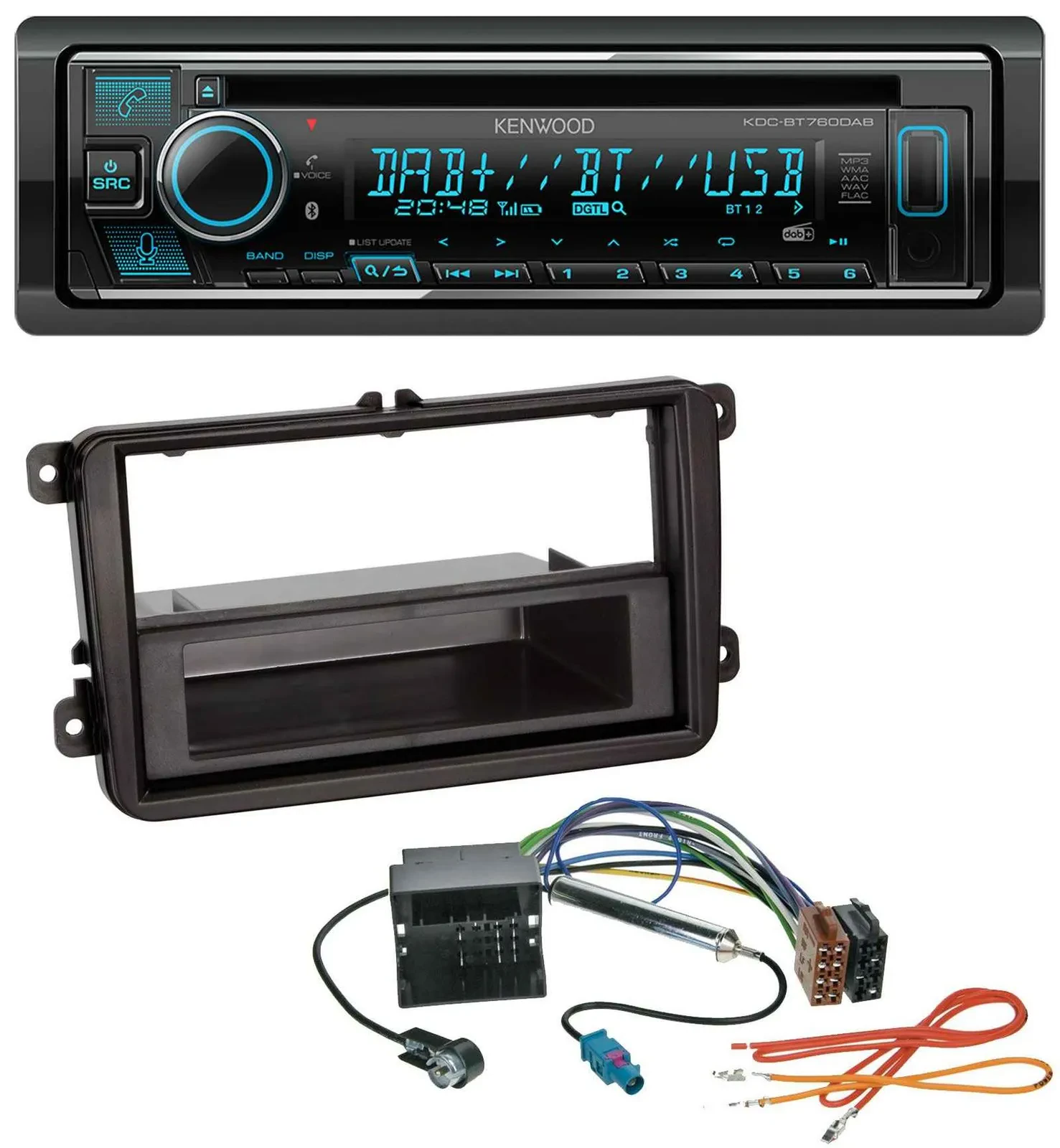 Kenwood MP3 Bluetooth DAB USB CD Autoradio für VW Passat 05-10 Polo 09-14 Sciroc