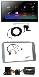 Автомагнитола для Alfa Romeo 147/GT 2004–2010 Pioneer 2-DIN, DAB, Bluetooth, USB, серебристая