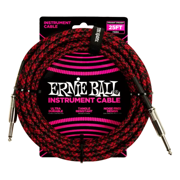 Инструментальный кабель Ernie Ball 6398 7.5 Braided Red Black