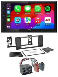 Автомагнитола JVC 2DIN, Bluetooth, MP3, DAB, USB для BMW 5 (E39) и X5, круглый разъём (Rundpin)