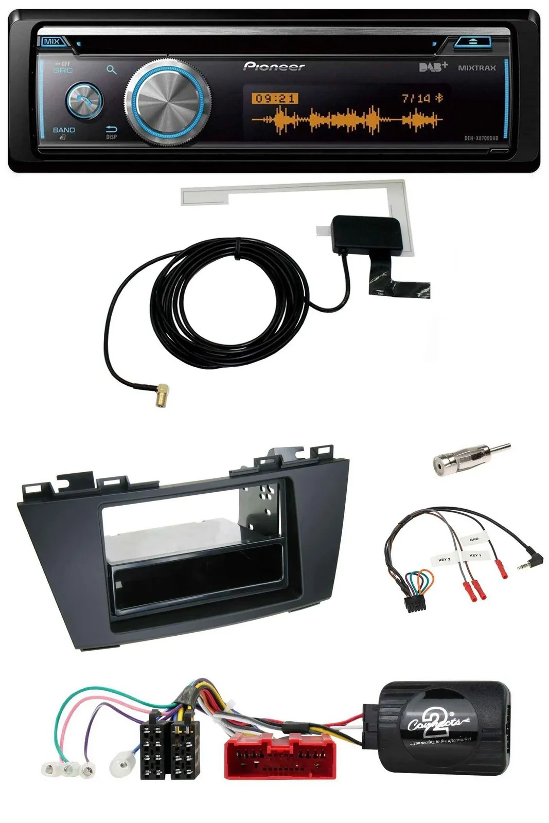 Pioneer Bluetooth DAB Lenkrad USB CD Autoradio für Mazda 5 (2010-2015)