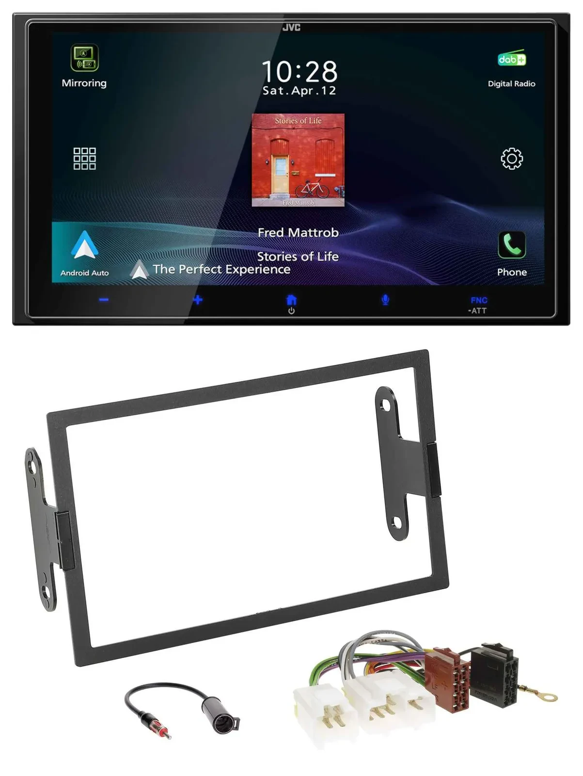 Автомагнитола JVC 2-DIN USB Bluetooth DAB MP3 для Nissan 200SX (1994–1998), 240SX (1995)