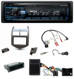 Alpine USB Bluetooth DAB Lenkrad Autoradio für Chevrolet Aveo ab 11 dunkelgraume