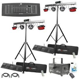 (2) Chauvet DJ GigBAR 2 Effect Light Systems + Fog Machine + DMX Controller Pack