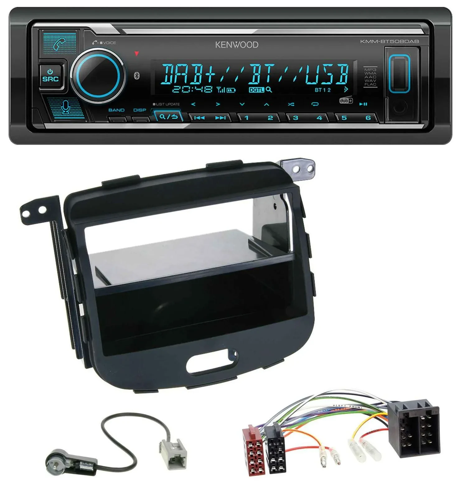 Kenwood Bluetooth MP3 DAB USB Autoradio für Hyundai i10 2008-2013 Rubber Touch