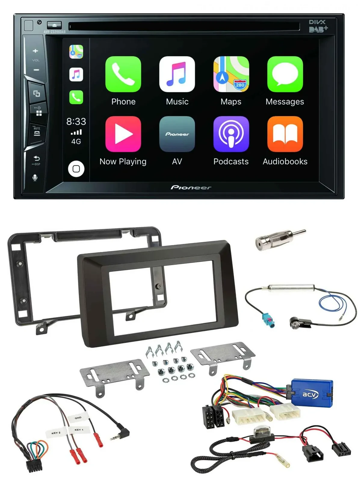 Автомагнитола для Dacia Duster (с 2021) Pioneer 2 DIN USB DVD Bluetooth DAB