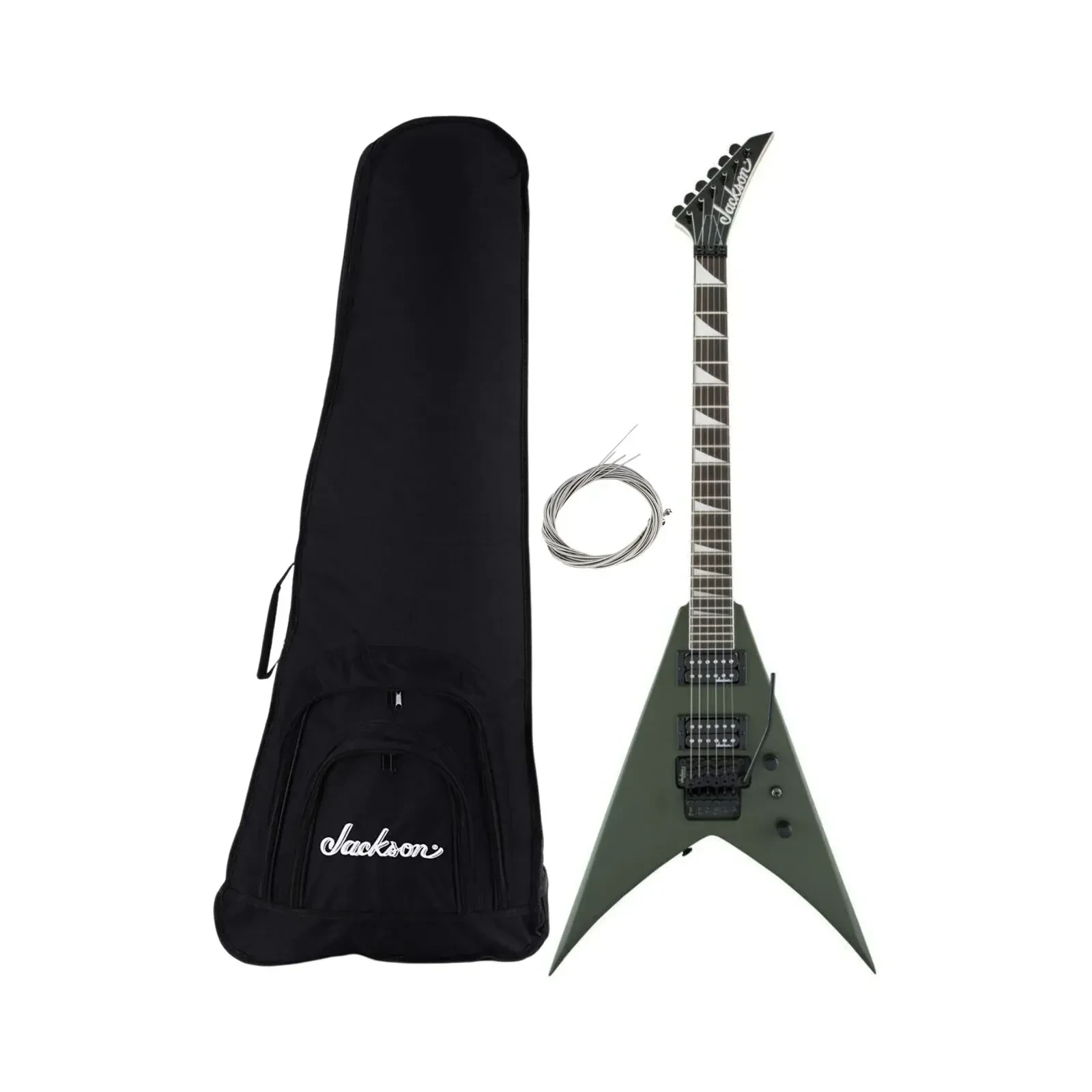 Jackson Guitars JS Series King V JSR2 6 String Electric Guitar Green Bundle