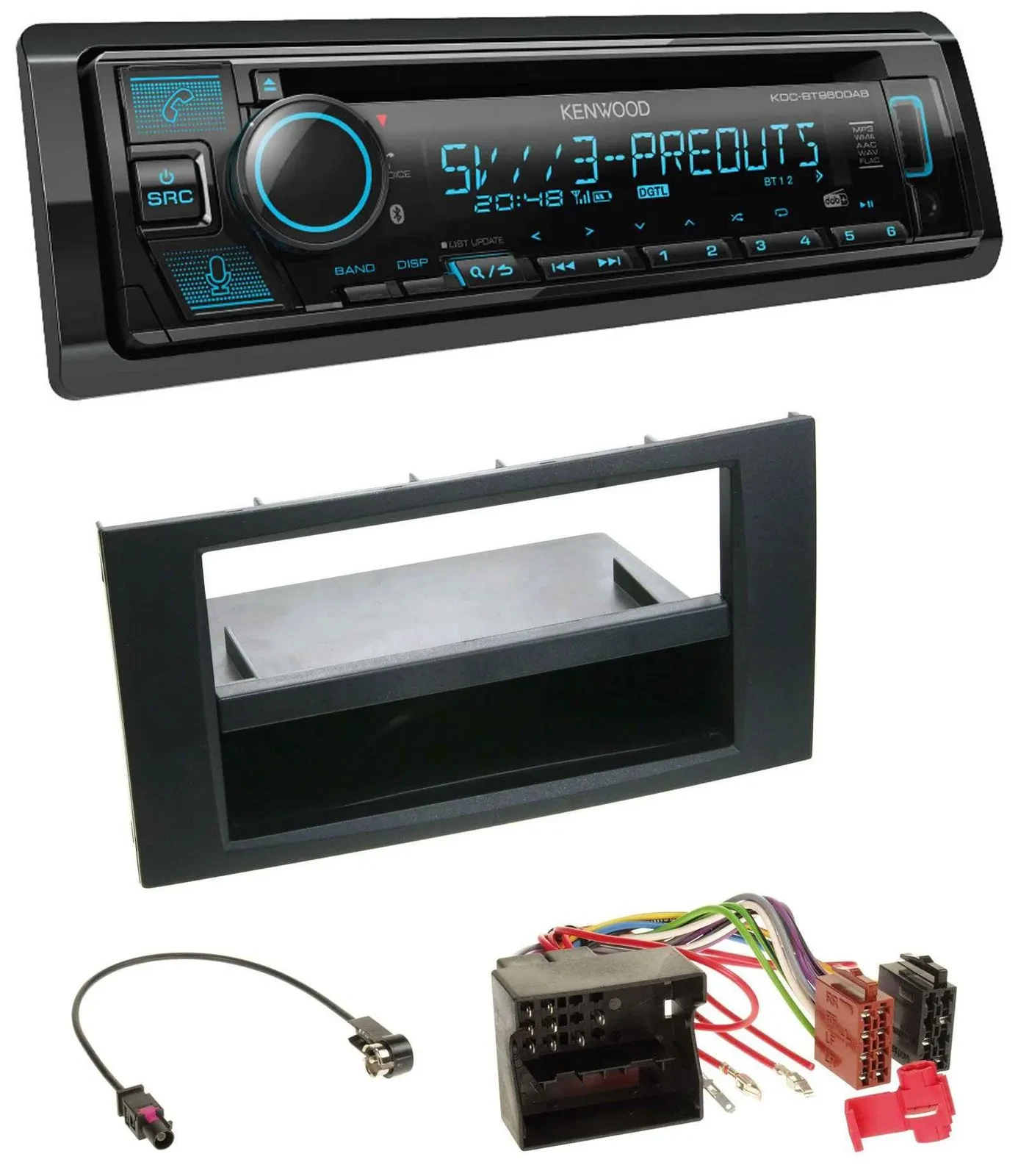 Kenwood Bluetooth USB CD MP3 DAB Autoradio für Ford Focus C-Max S-Max Galaxy 03-