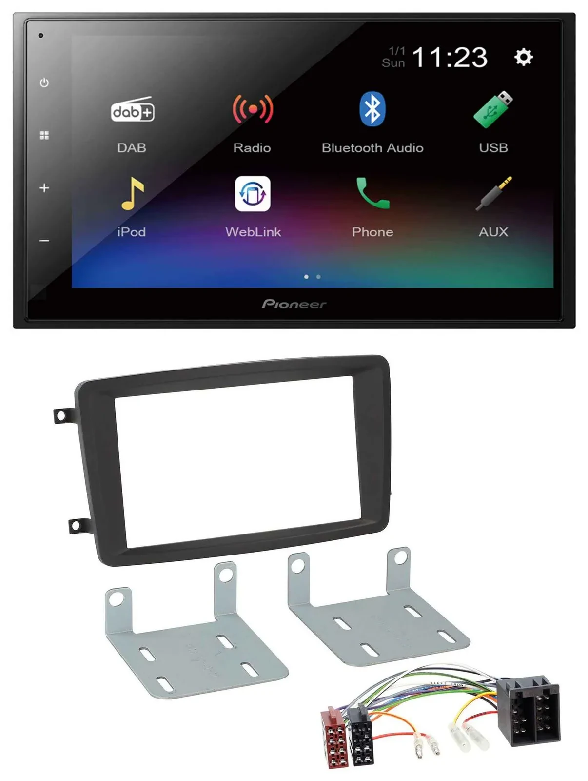 Pioneer USB Bluetooth DAB 2DIN MP3 Autoradio für Mercedes C-Klasse CLK Viano Vit