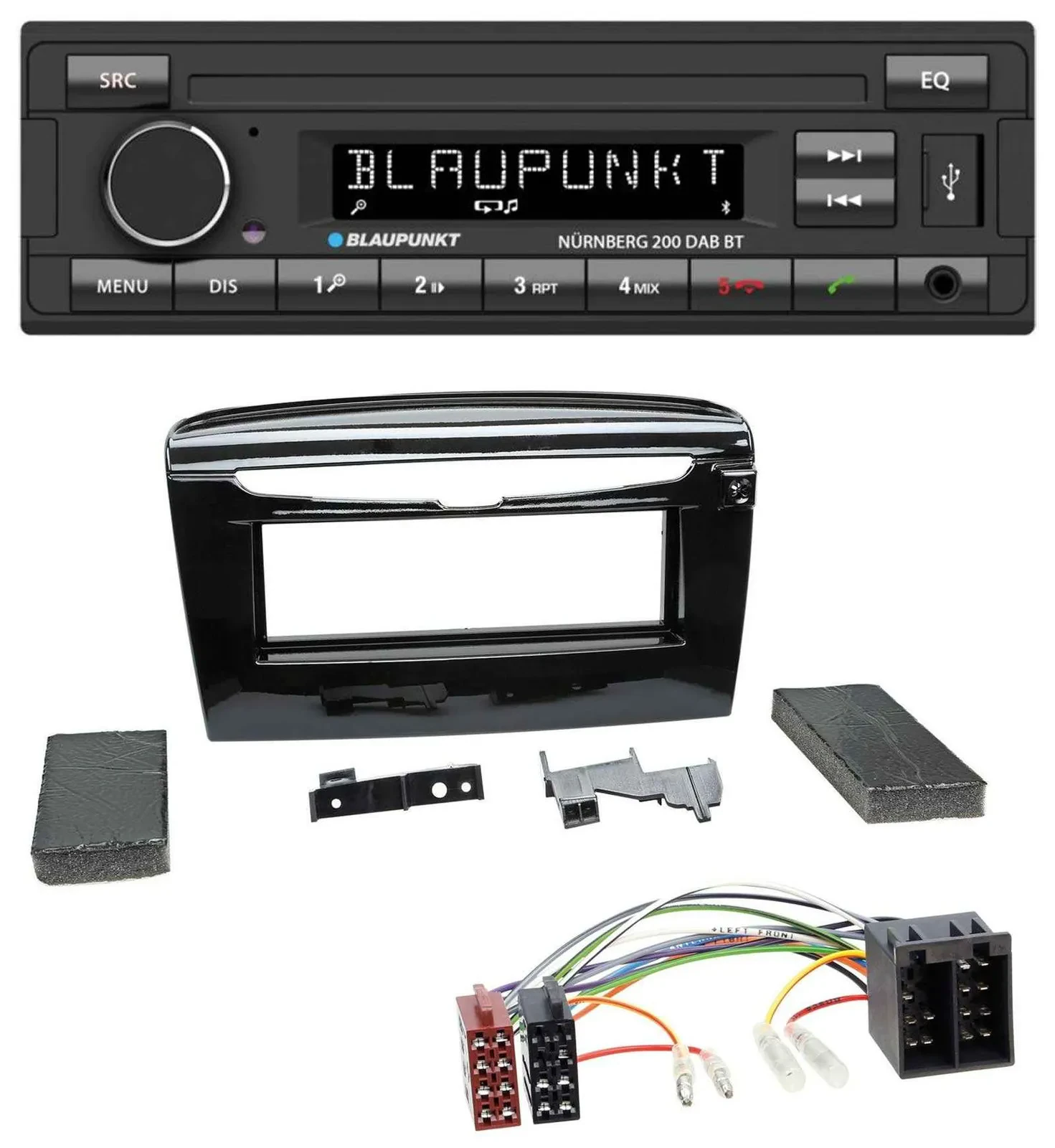 Автомагнитола для Lancia Y (с 2012) Blaupunkt USB DAB MP3 Bluetooth, черный глянцевый