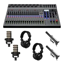 Zoom LiveTrak L-20 20-Channel Digital Mixer & Multitrack Recorder, Bundle with 2
