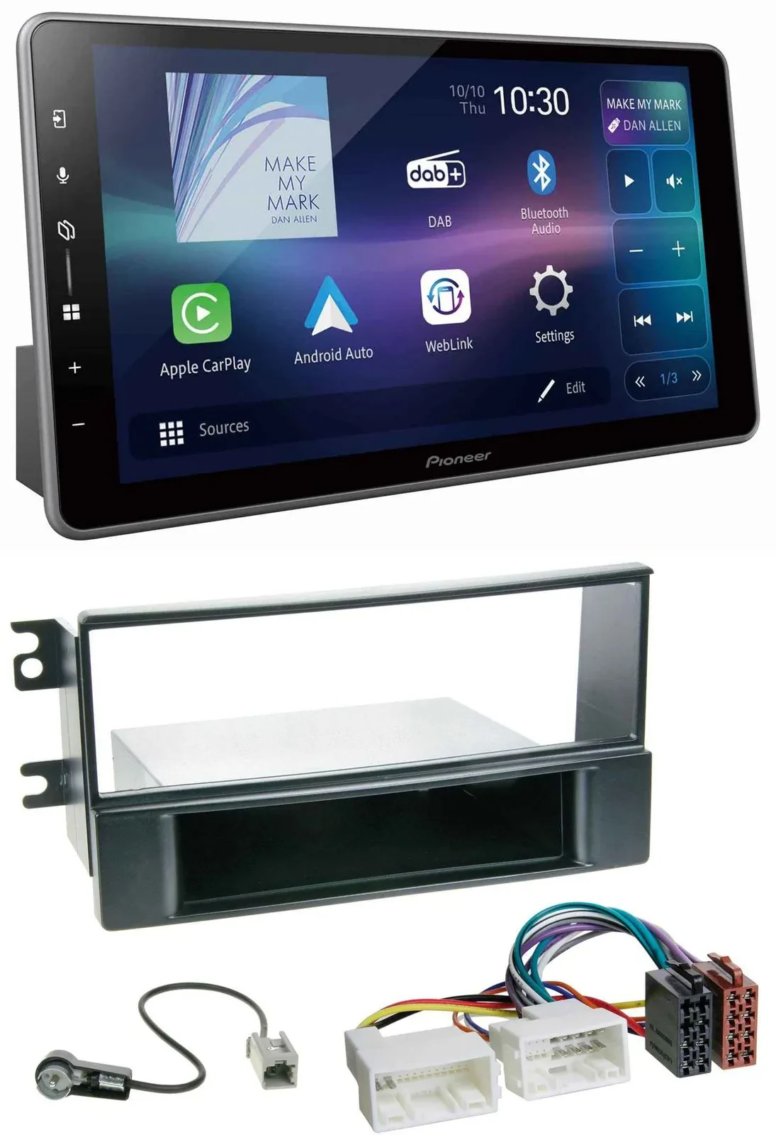 Pioneer Bluetooth USB DAB MP3 Autoradio für Kia Sportage II 08-10 neue Verkabelu