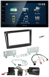 Kenwood 2DIN Bluetooth Lenkrad USB DAB Autoradio für Fiat Doblo ab 15 Mini-ISO p