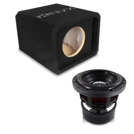 NVX NE81P Single 8" Slot Ported 3/4" MDF Subwoofer Enclosure w/ Car Subwoofer