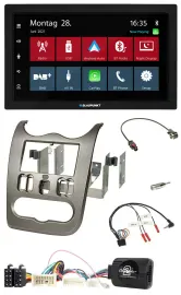 Blaupunkt Lenkrad Bluetooth DAB 2DIN USB Autoradio für Dacia ab 2012 dunkelsilbe