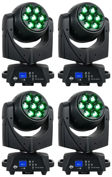 Прибор с полным движением American DJ VIZI HEX WASH 7 RGBWA+UV LED DMX (4 штуки)