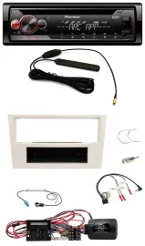 Автомагнитола Pioneer CD/USB DAB MP3 для Opel Corsa D перламутрово-белый (2009–2014)