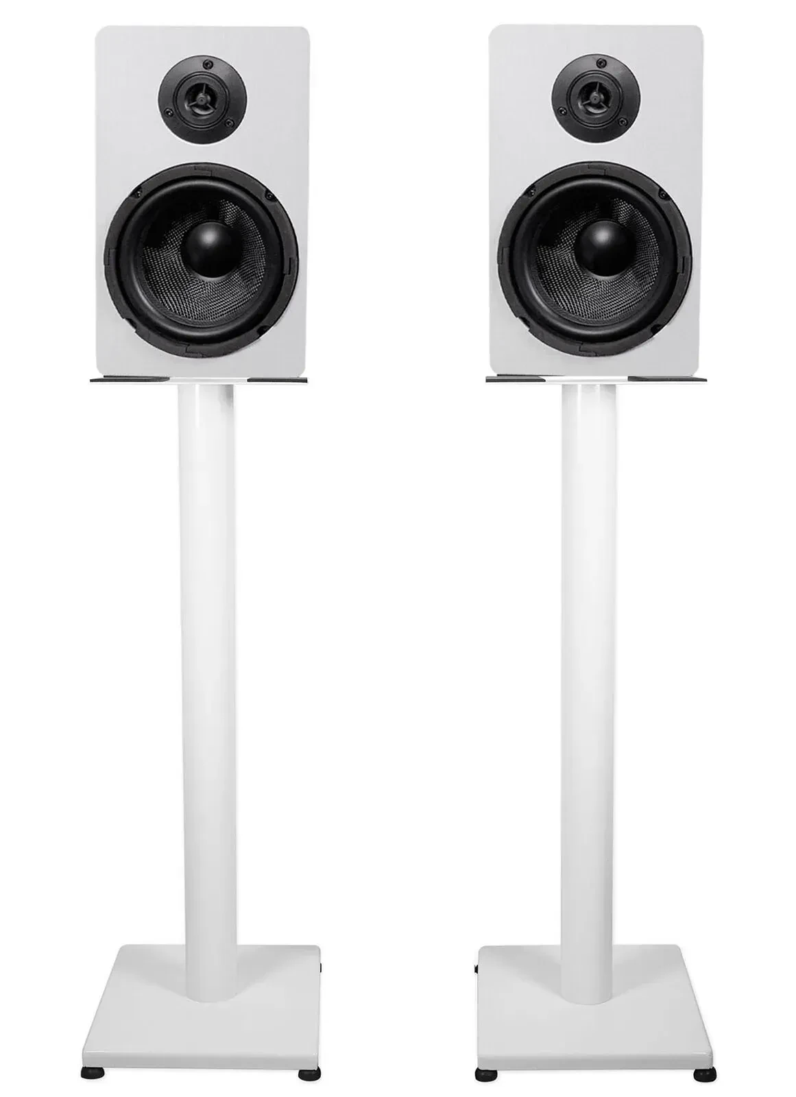 Широкополосная акустическая система Rockville RockShelf 68W White со стойкой (пара)