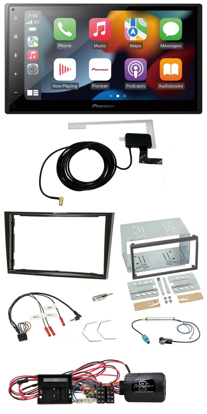 Pioneer Lenkrad USB Bluetooth DAB 2DIN Autoradio für Opel Corsa D Klavierlack 09