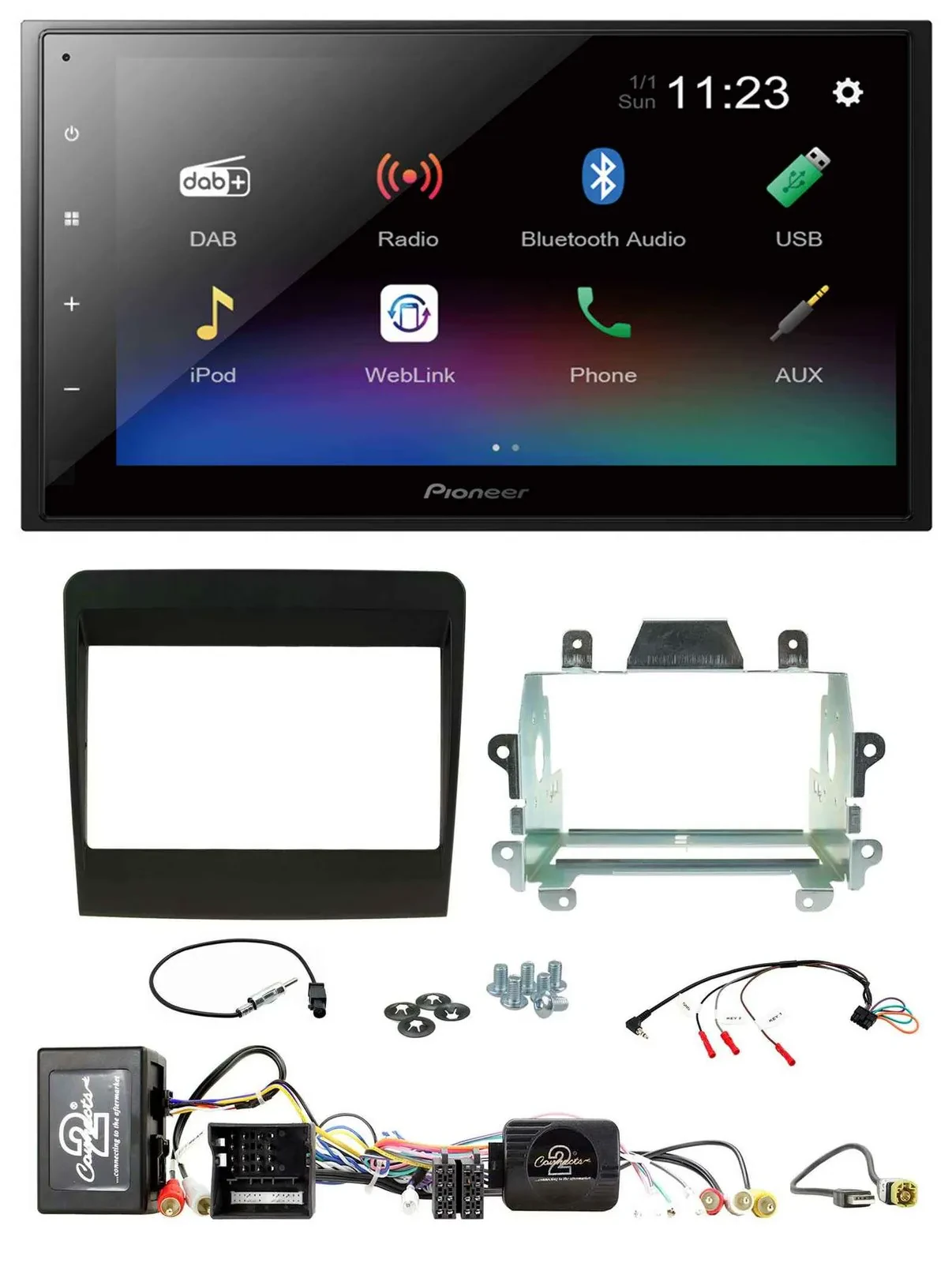 Автомагнитола для Porsche 911 (2011–2017) Pioneer 2DIN USB, Bluetooth, DAB, поддержка кнопок на руле, совместимость с MOST