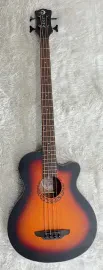 Luna Guitars Luna Tribal 34" Scale Acoustic-Electric Bass Guitar, Tobacco Sunburst