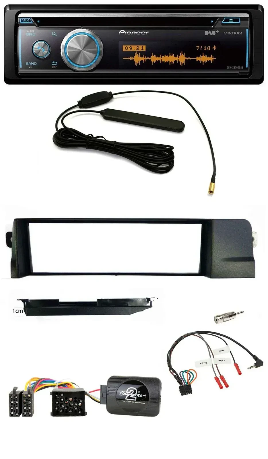 Автомагнитола Pioneer для BMW 3 Series E46 (1998–2007) CD/USB/Bluetooth/DAB, поддержка управления на руле