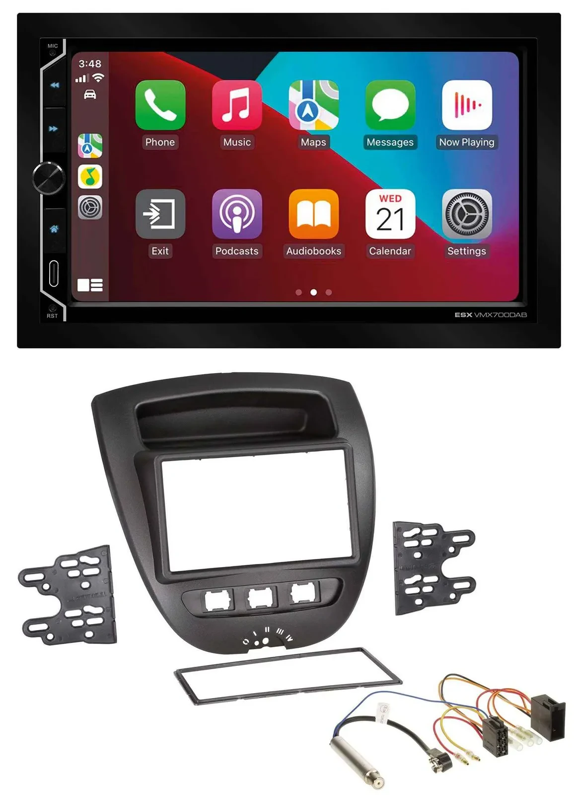 ESX 2DIN DAB USB MP3 Bluetooth Autoradio für Peugeot 107 Citroen C1 Toyota Aygo