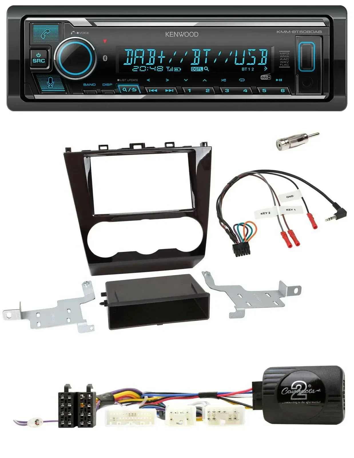 Автомагнитола Kenwood Bluetooth, DAB, USB для Subaru Forester (с 2015), поддержка управления с руля