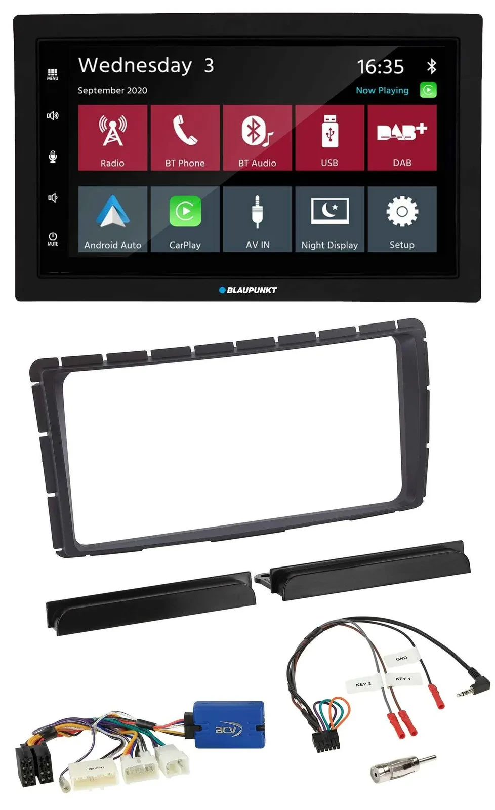 Blaupunkt DAB Bluetooth USB Lenkrad 2DIN Autoradio für Toyota Hilux ab 2011 28-P