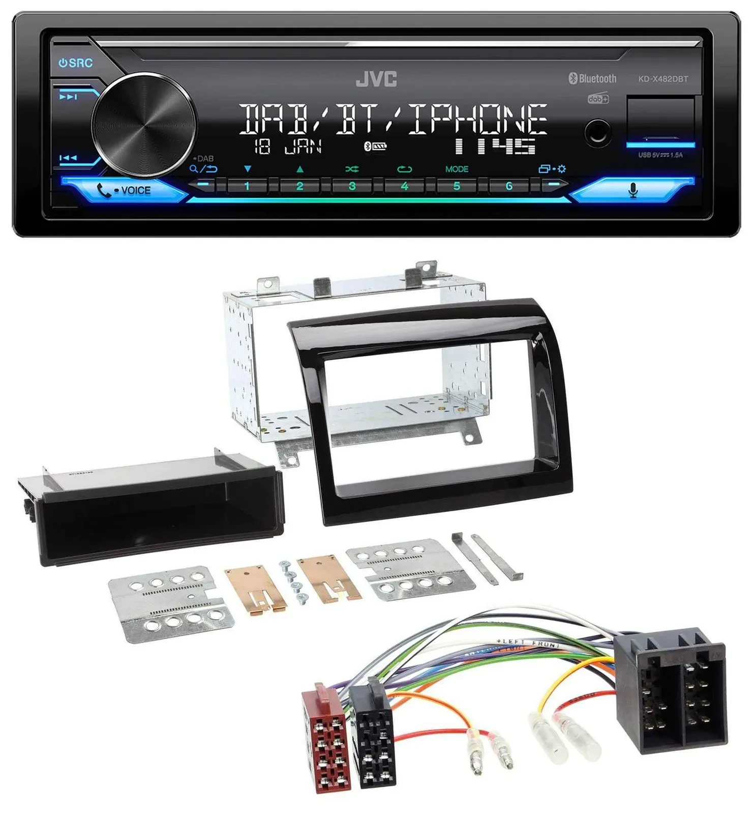 JVC Bluetooth DAB USB MP3 Autoradio für Peugeot Boxer Citroen Jumper Fiat Ducato