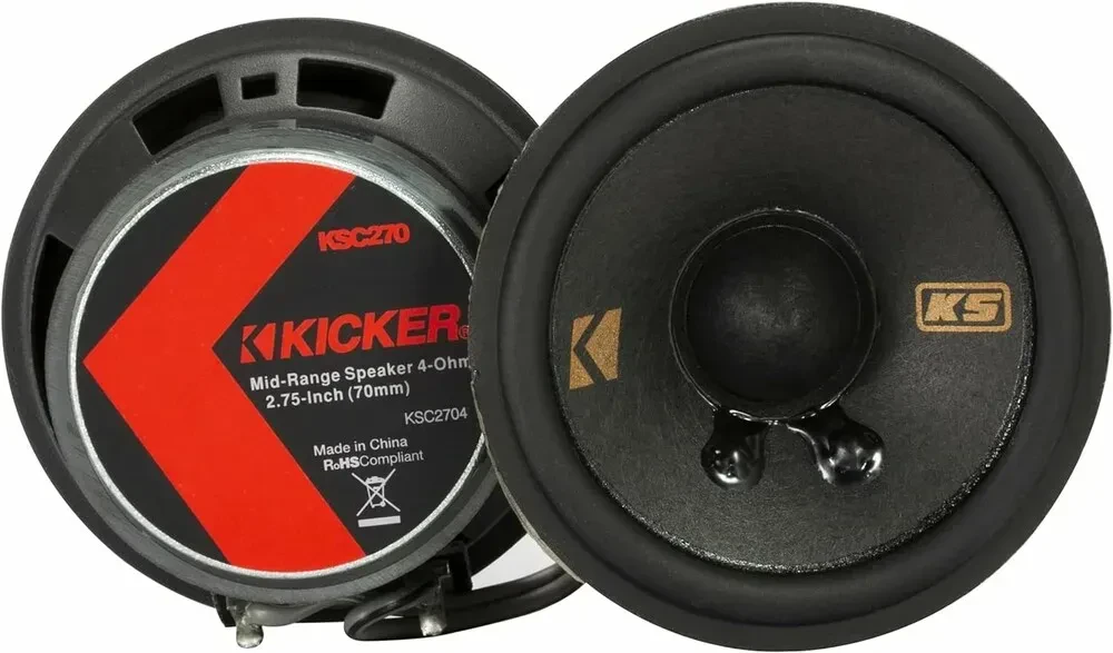 Динамик для автомобиля Kicker 51KSC2704 KS Series 2.75" 4 Ом, среднечастотный