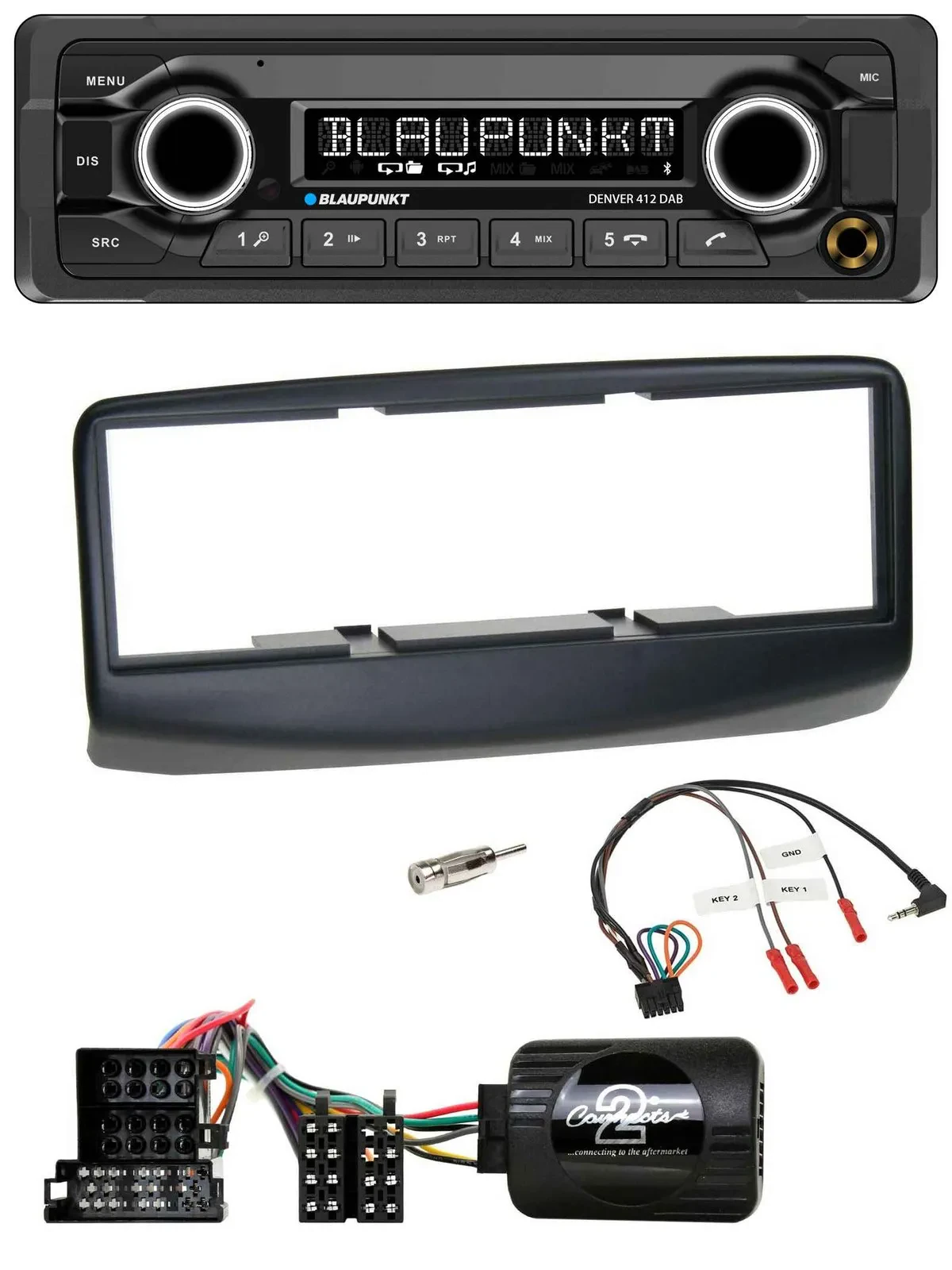 Blaupunkt Bluetooth DAB Lenkrad USB Autoradio für Fiat Multipla 2006-2010