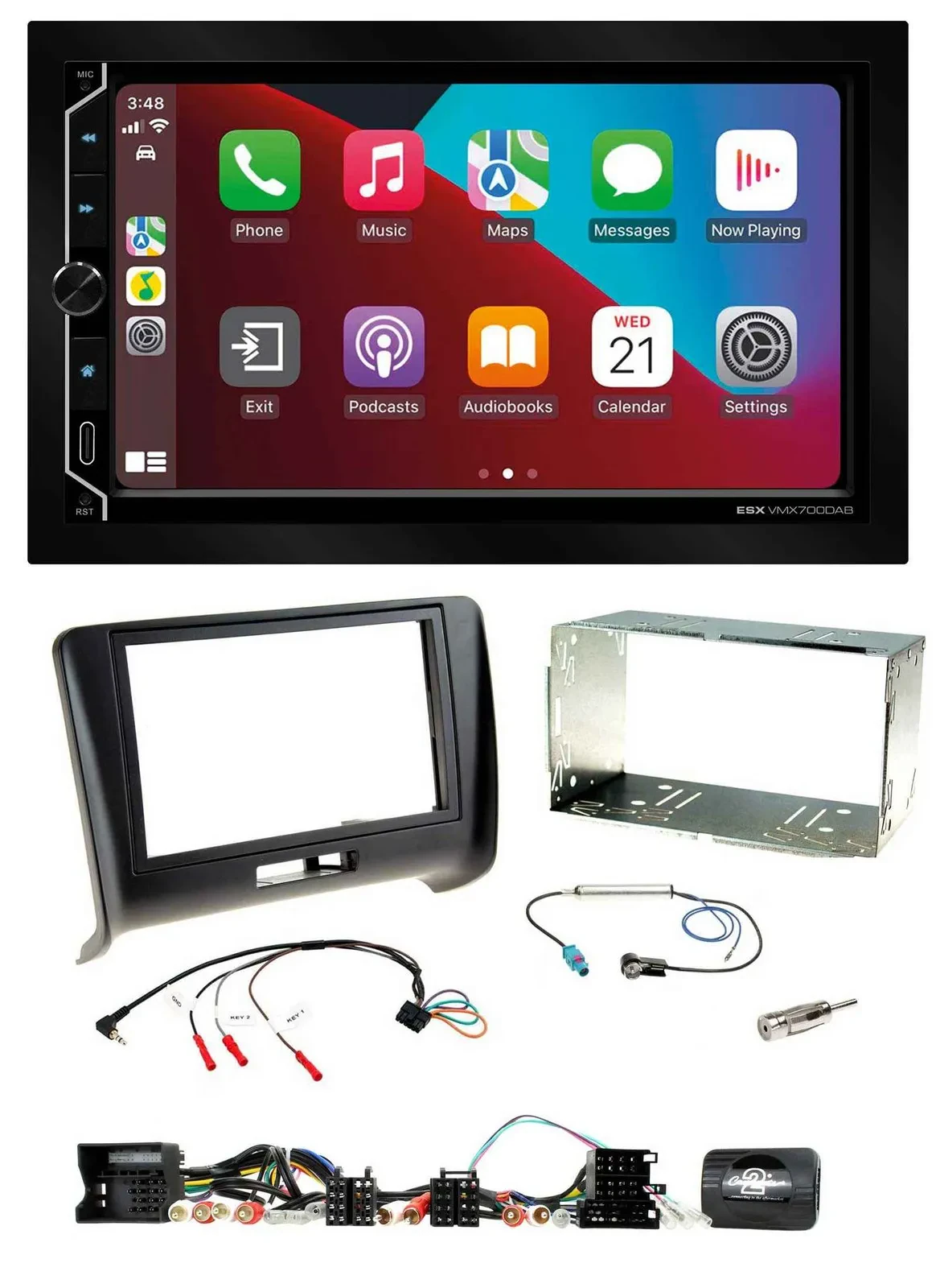 ESX 2DIN DAB USB Lenkrad Bluetooth Autoradio für Audi TT 2006-2014