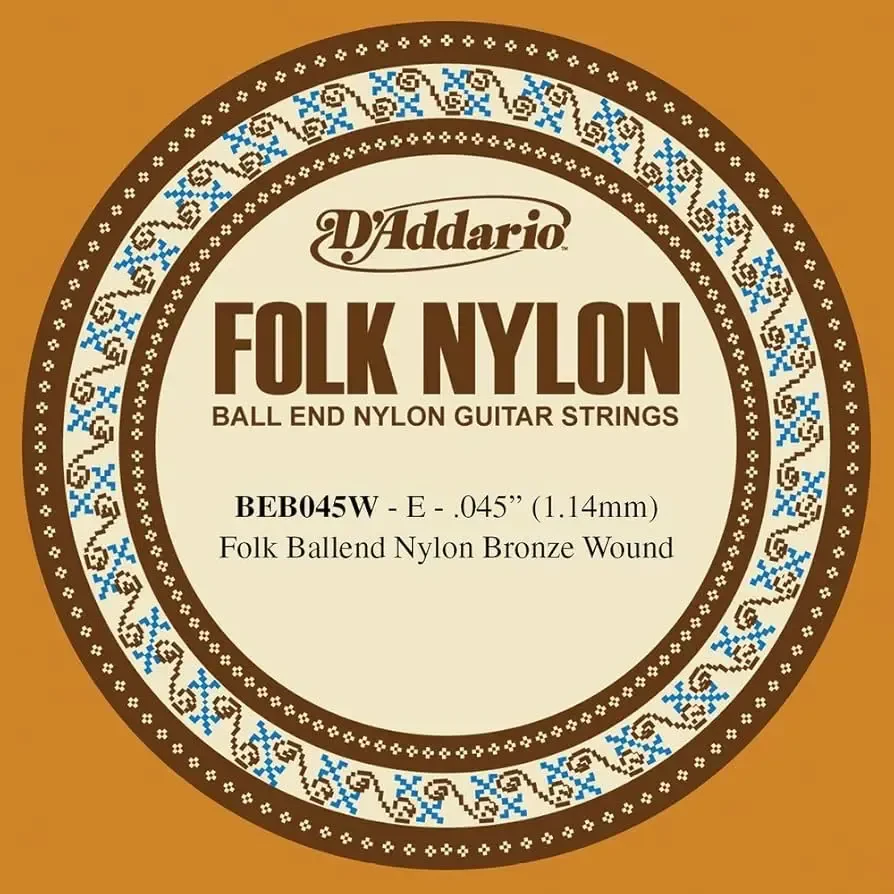 Струна одиночная D'Addario BEB045W Folk Nylon Bronze 045