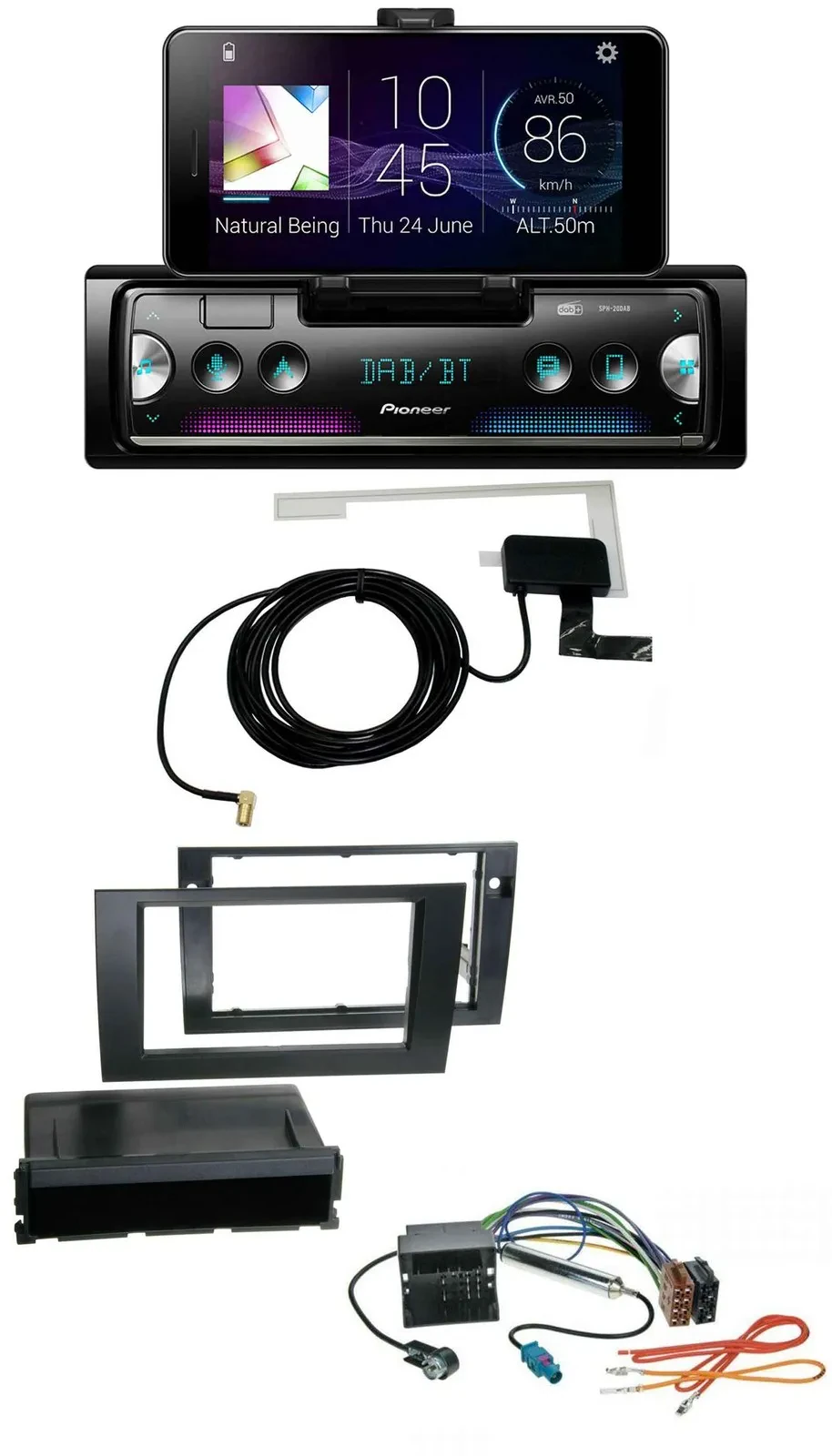 Pioneer DAB Bluetooth MP3 USB Autoradio für Audi A4 01-08 B6 B7 Symphony Quadloc