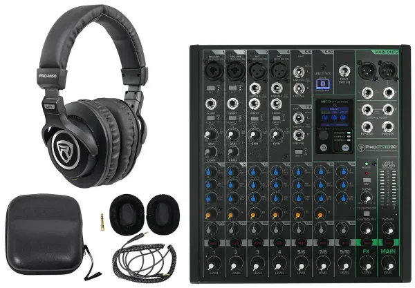 Mackie ProFX10GO 10-Channel Battery Analog Mixer w/FX/USB/Bluetooth+Headphones