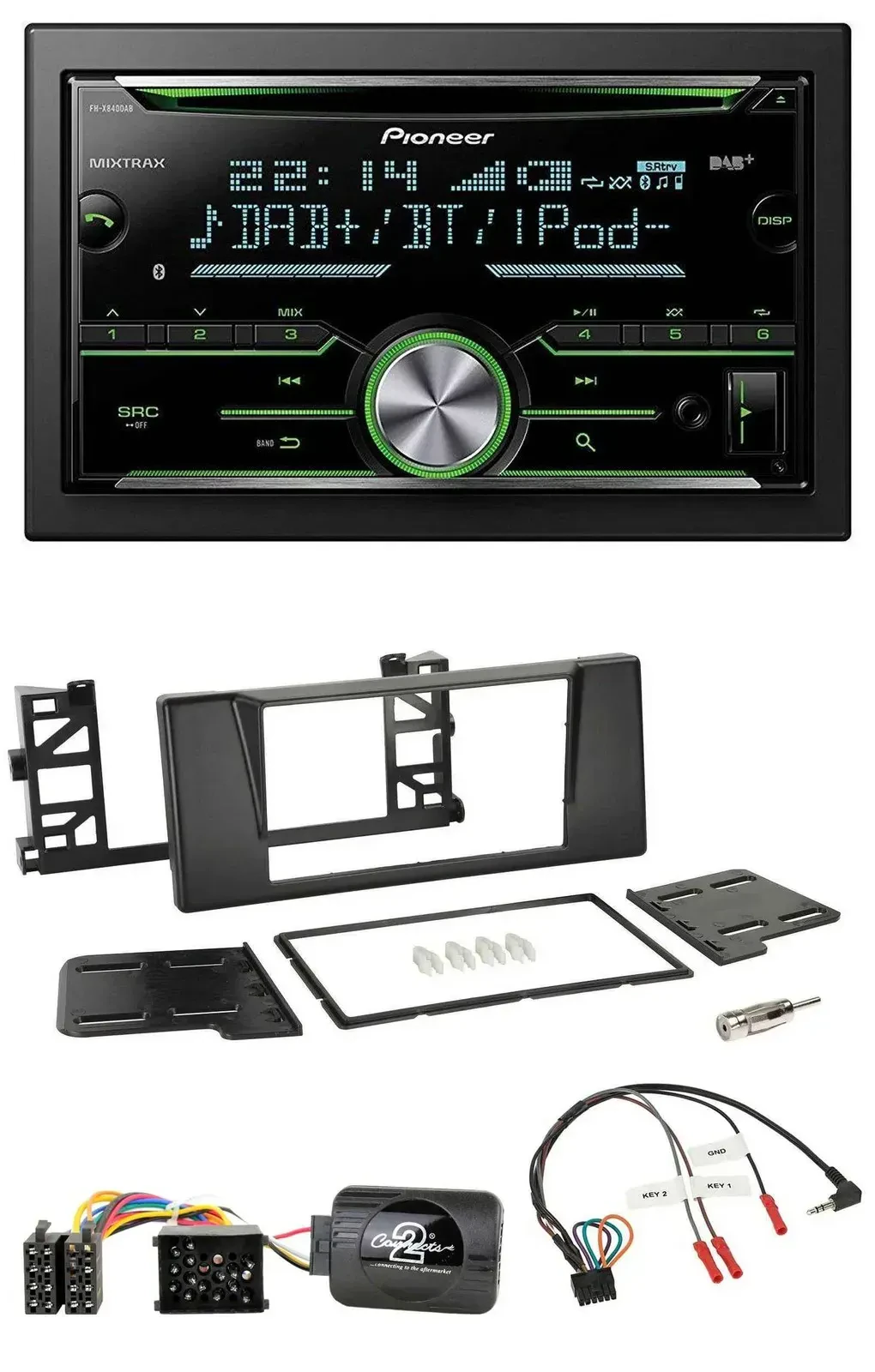 Pioneer Bluetooth Lenkrad DAB 2DIN USB CD Autoradio für BMW 5er E39 1997-2001