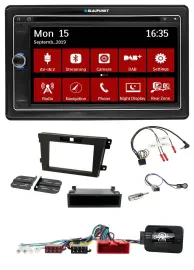 Автомагнитола Blaupunkt 2DIN, навигация, Bluetooth, DAB, USB, поддержка кнопок на руле, TMC, для Mazda CX-7 (2008–2010)