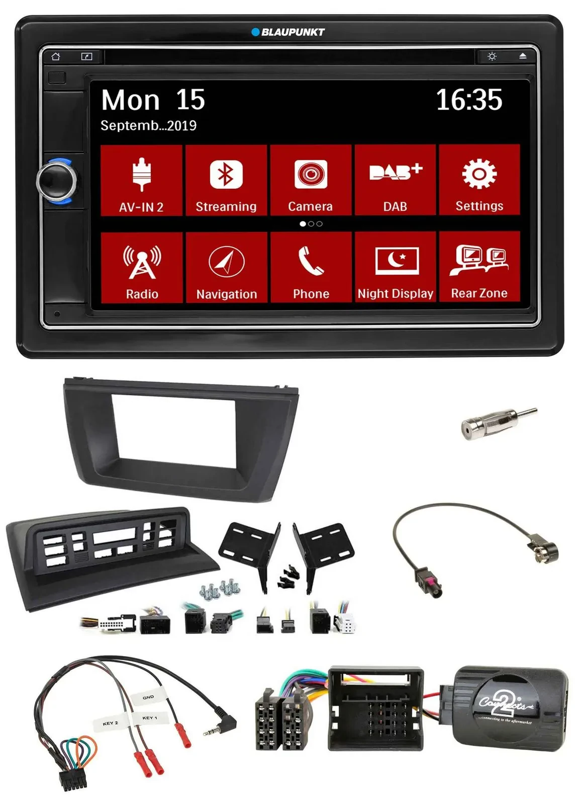 Blaupunkt Bluetooth DAB 2DIN USB DVD Lenkrad Autoradio für BMW X3 E83 2004-2010