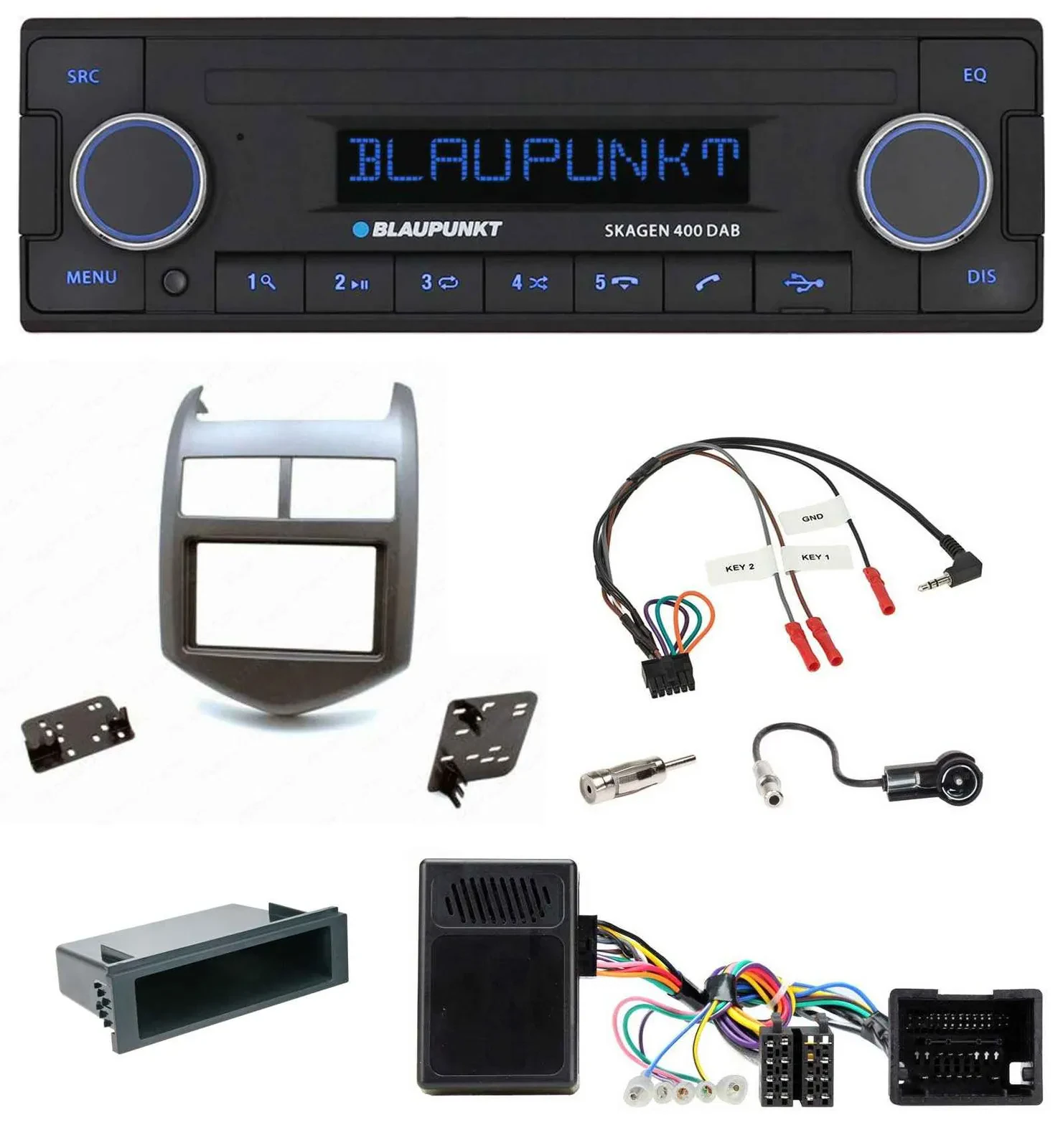 Автомагнитола Blaupunkt DAB, USB, Bluetooth, для Chevrolet Aveo (с 2011), темно-серый