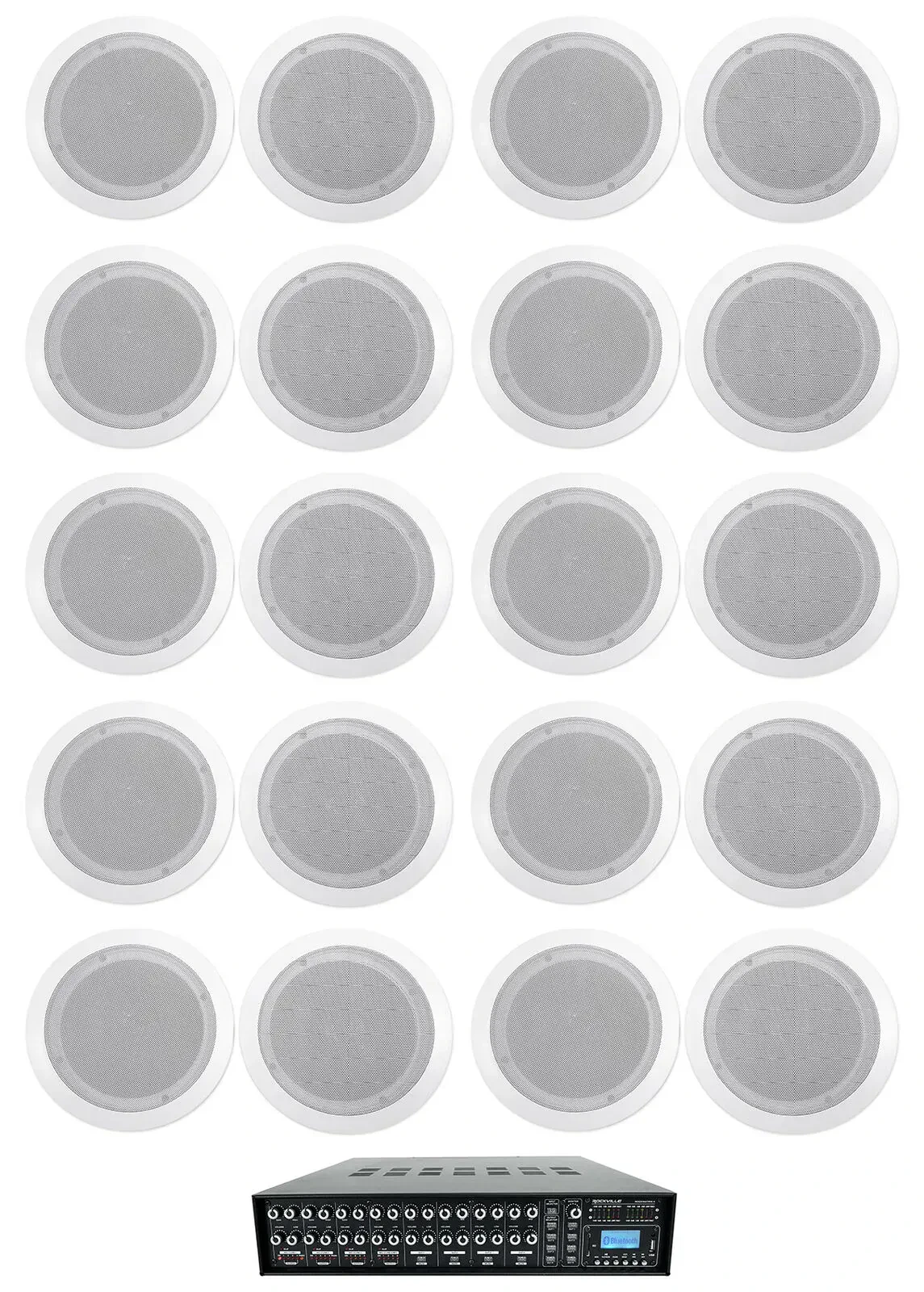 Потолочная акустика Rockville ROCK MATRIX 4+(10) CC65T COM 1 White с усилителем (20 штук)
