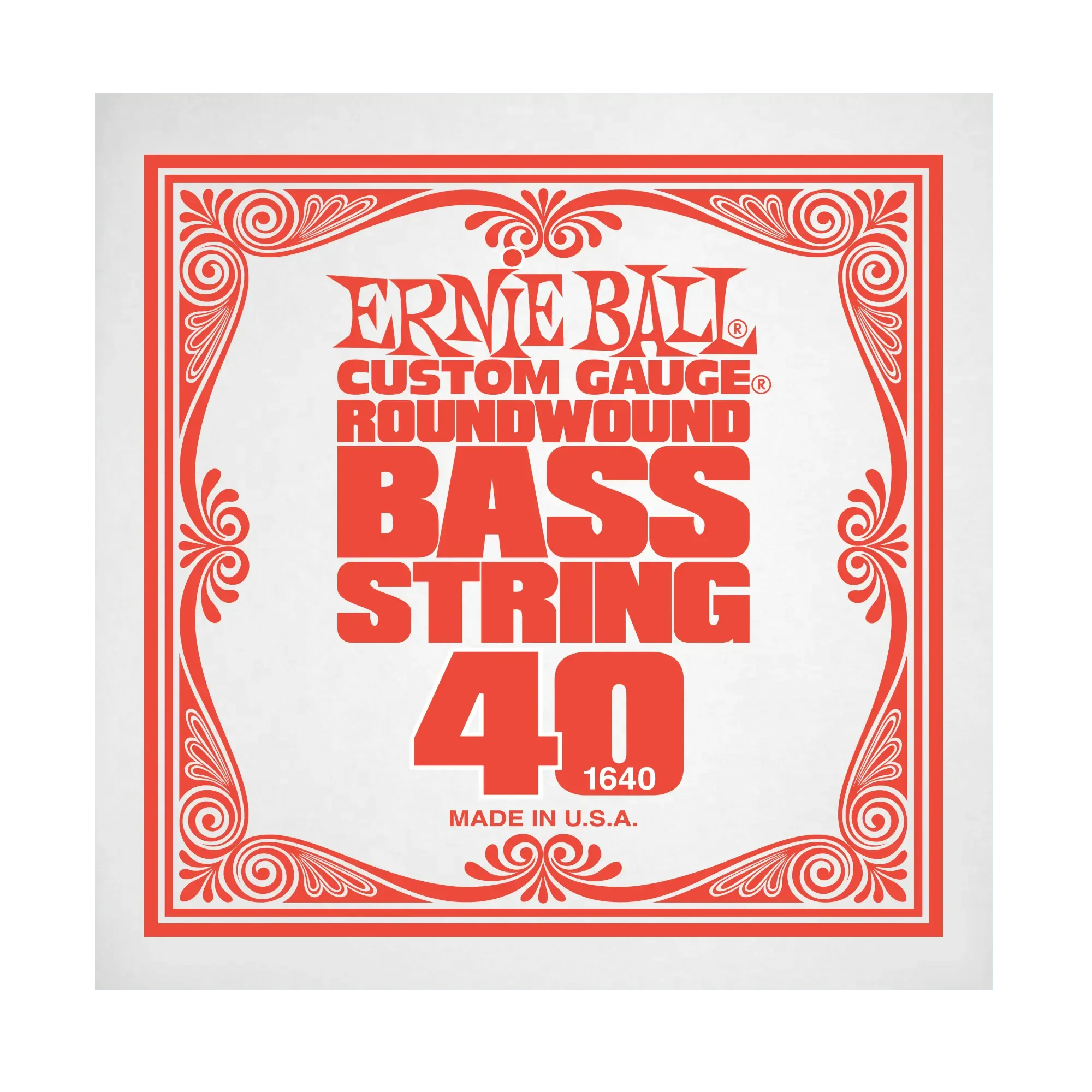 Струна для бас-гитары Ernie Ball P01640, сталь никелированная, круглая оплетка, калибр 40