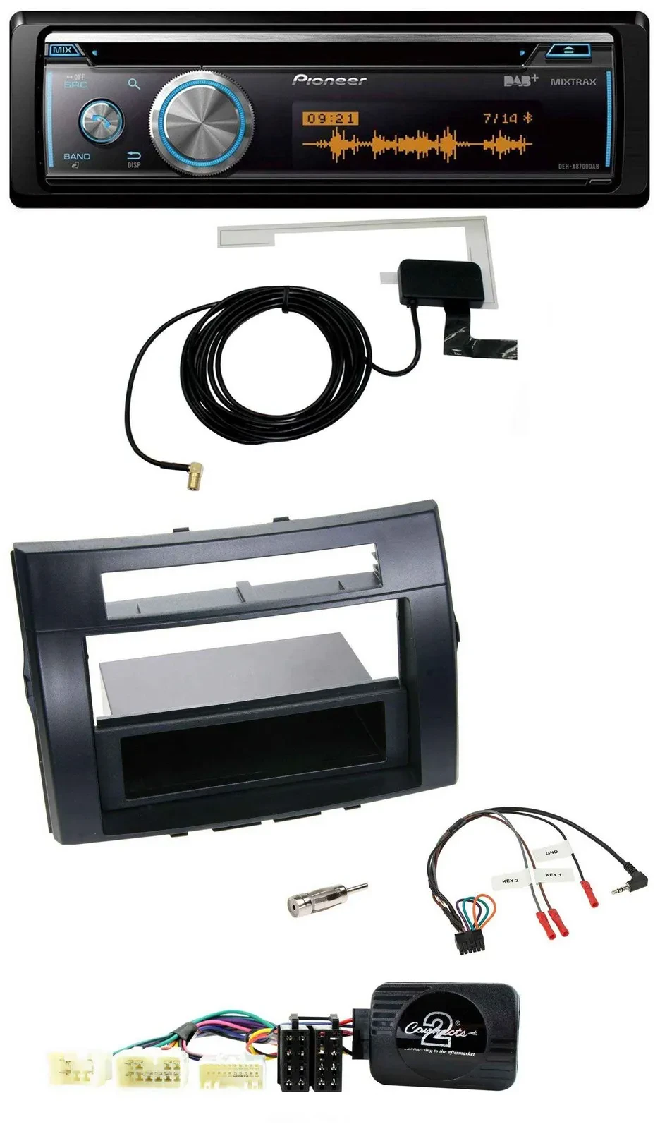 Автомагнитола Pioneer Bluetooth, DAB, USB, CD для Toyota Corolla Verso 2004–2007, совместимая с кнопками на руле