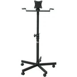 Audio 2000s Karaoke Stand with 5 Legs and Casters for Flat Panel TV/Monitor, Bla