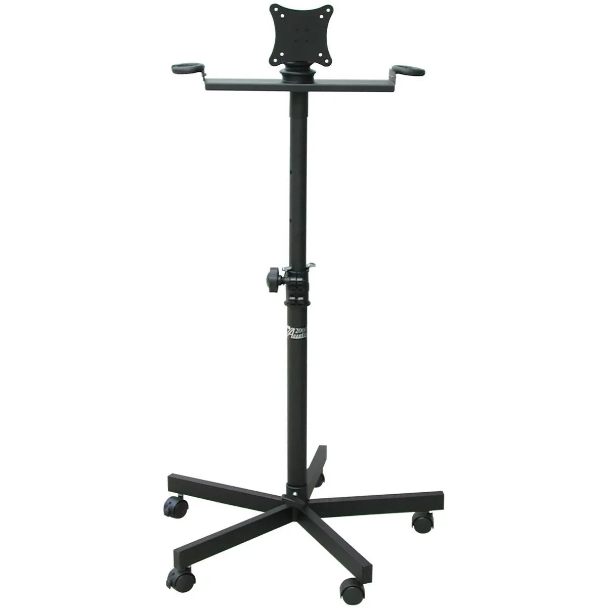 Audio 2000s Karaoke Stand with 5 Legs and Casters for Flat Panel TV/Monitor, Bla