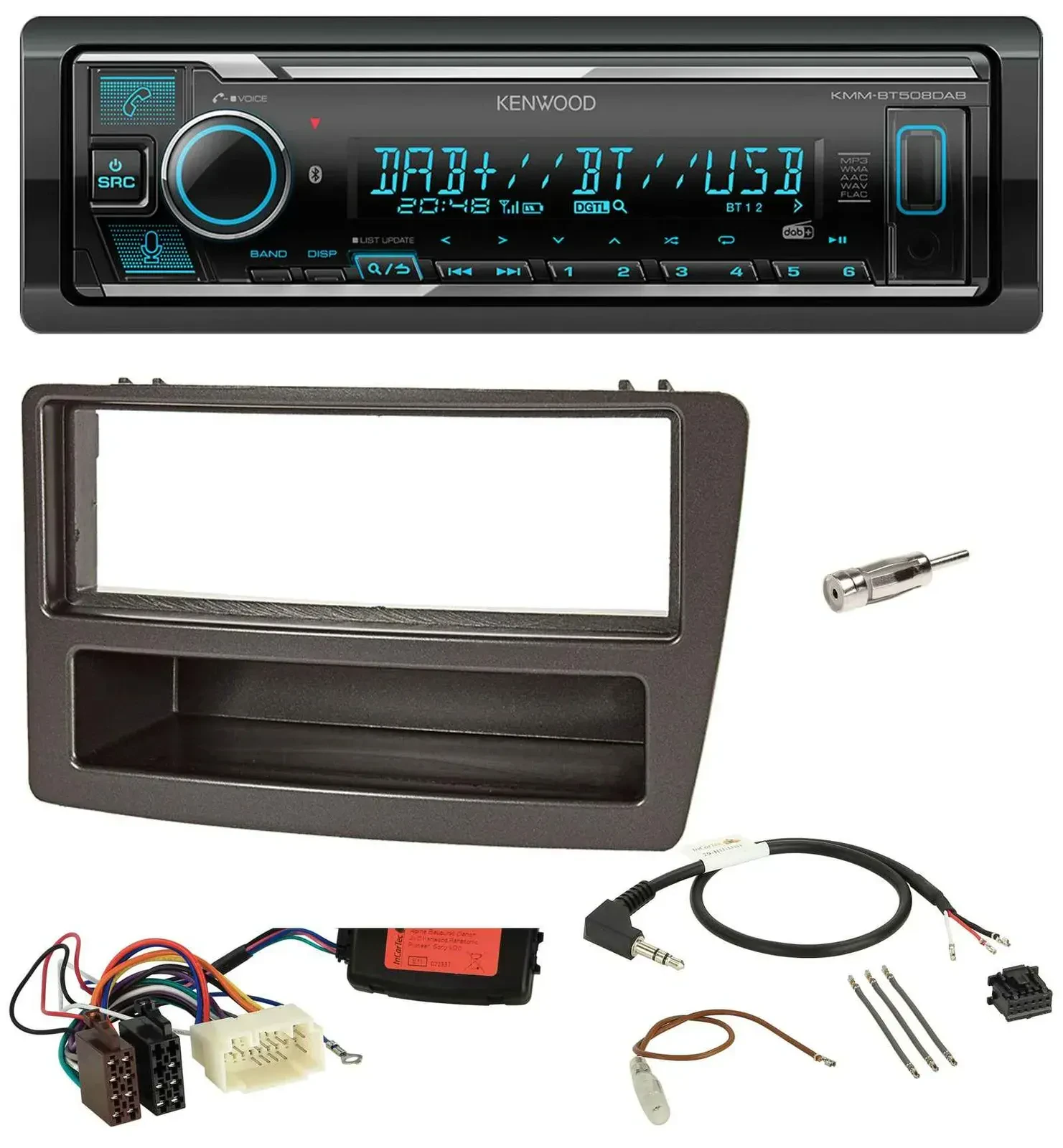 Автомагнитола Kenwood Bluetooth DAB USB для Honda Civic 2004–2006, антрацит